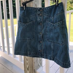 Free People Jean Skirt